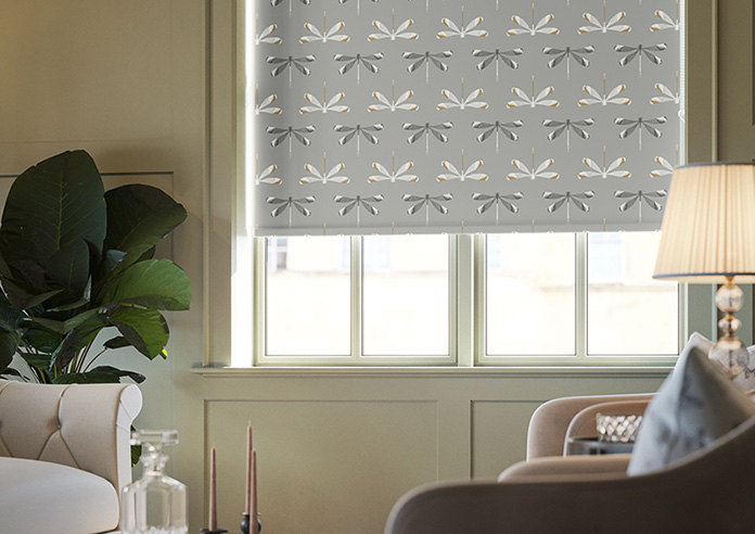 Dragonfly Print, Sanguine Grey - Roller Blind - Image 5